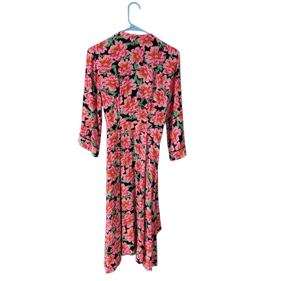 Modstrom Big Floral Print Wrap Dress Size XS Pink Feminine Summer Spring Casual - Picture 8 of 9